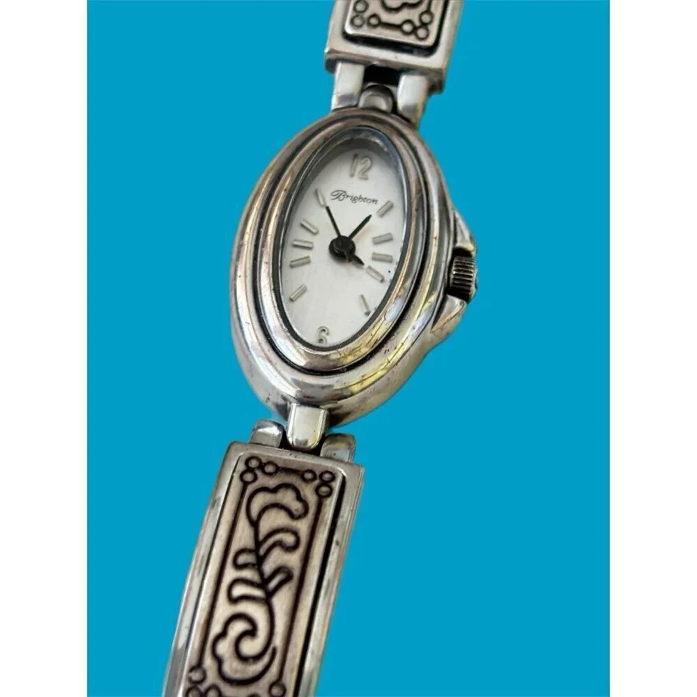 Brighton Silver Bella Fiore Watch Works New Battery - RETIRED